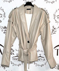 Trench effetto pelle con cintura
