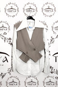 Camicia bianca con gilet sovrapposto