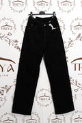Jeans nero a gamba dritta