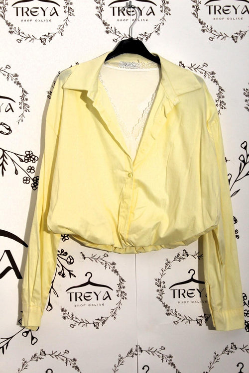 Camicia con fondo elasticizzato e bralette