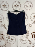 Top Bustier Sartoriale con Scollo a Cuore