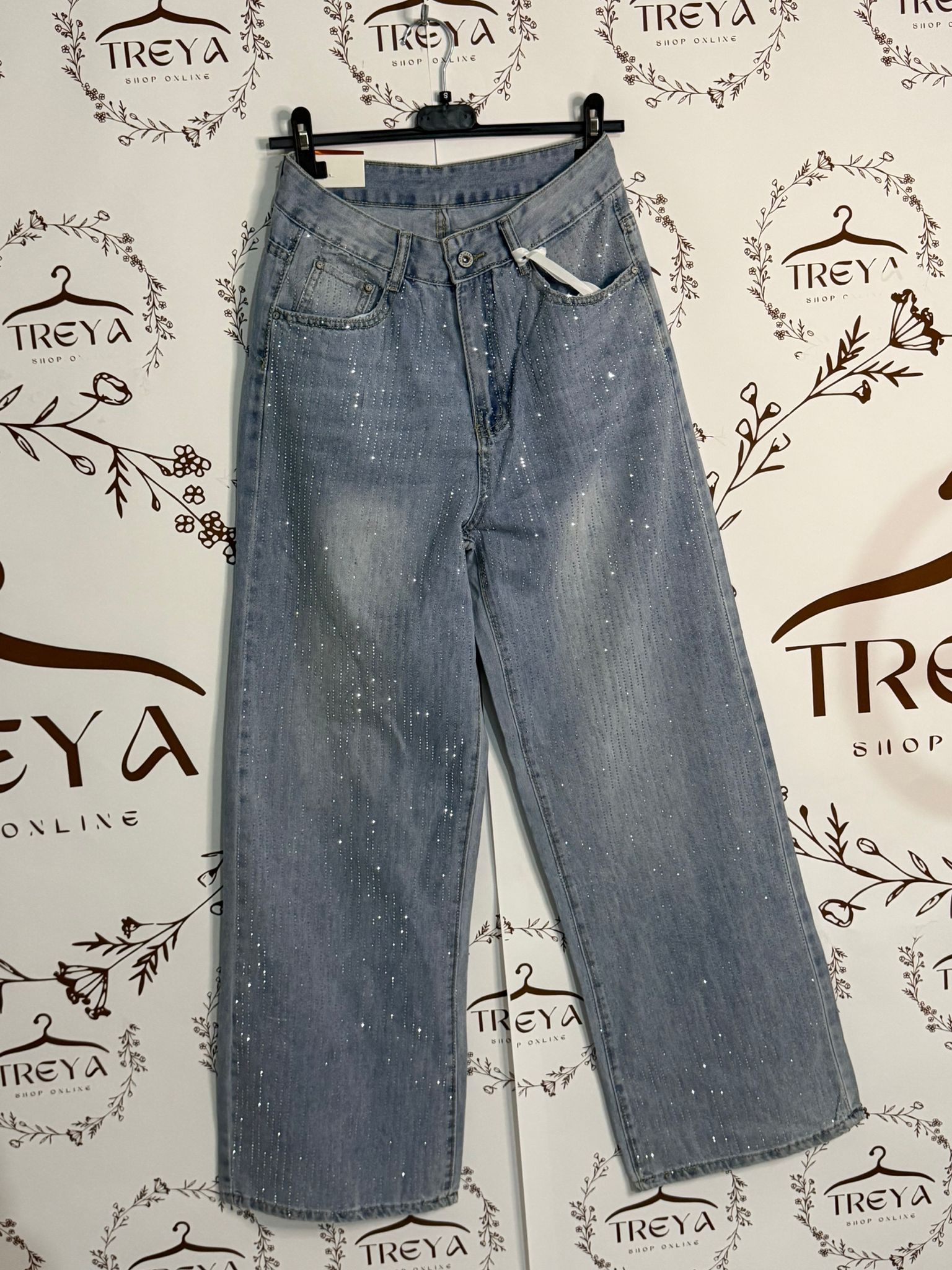 JEANS DENIM CON GLITTER