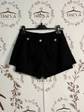 Shorts-Gonna Eleganti con Bottoni Gioiello