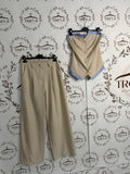 Coordinato "City Glam" – Pantalone Wide Leg & Top Corsetto con Profili Rigati
