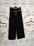 Pantalone Wide Leg "Sartorial Chic" con Cintura Logata